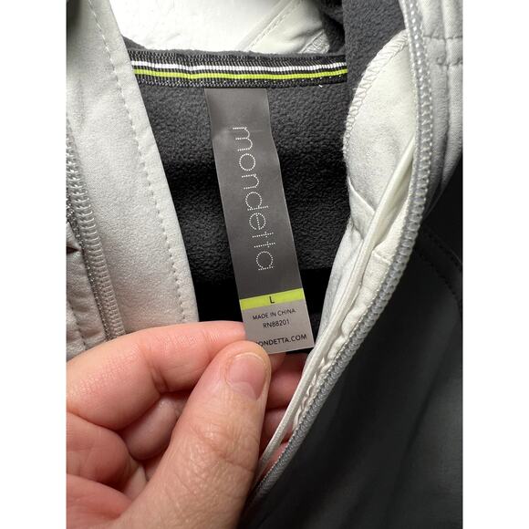 Mondetta gray hooded full zip workout jackets womens large athleisure perforance - Picture 2 of 6